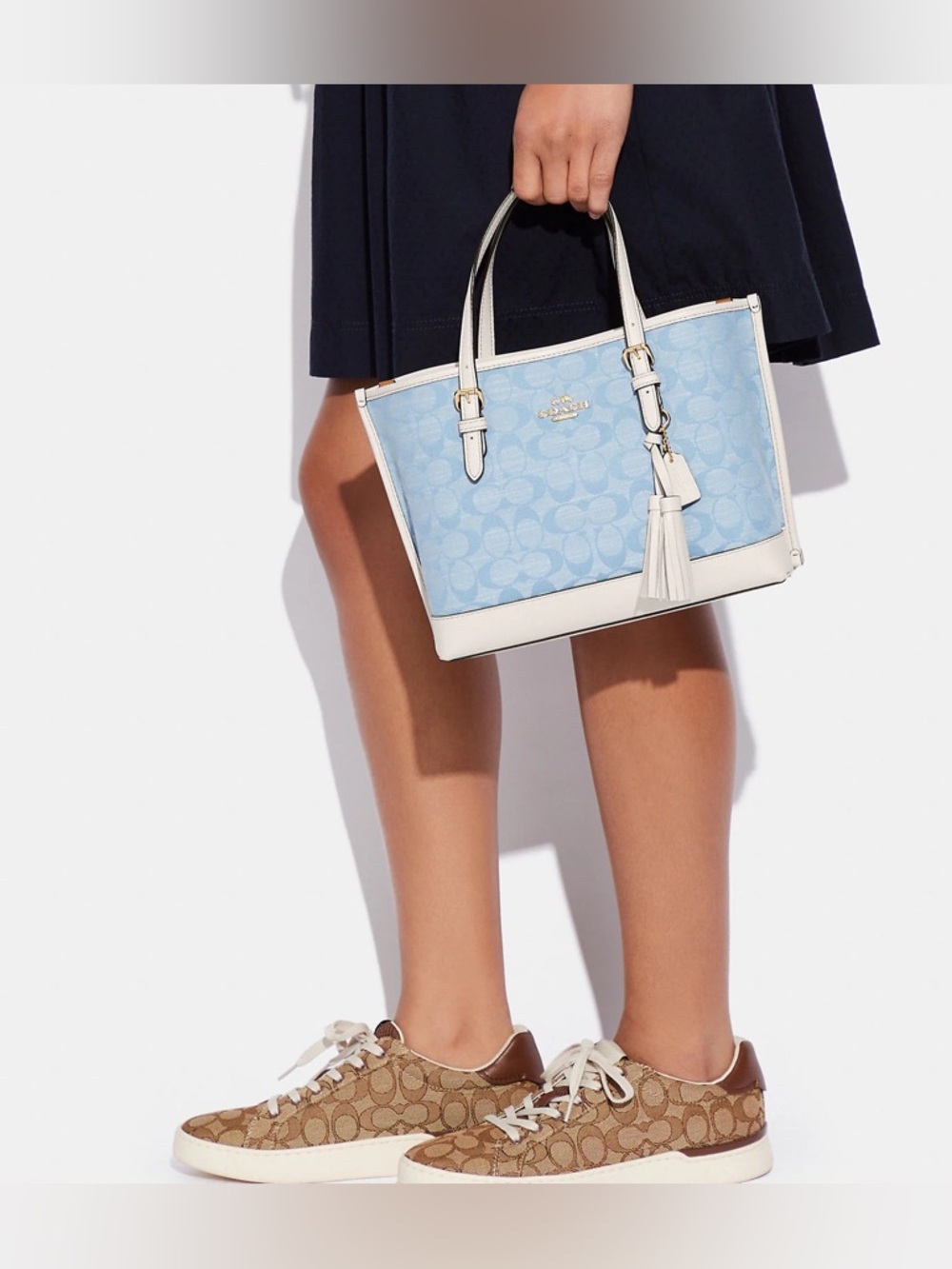Coach Mollie Tote Bag 25 In Signature Chambray - Picture 8 of 11